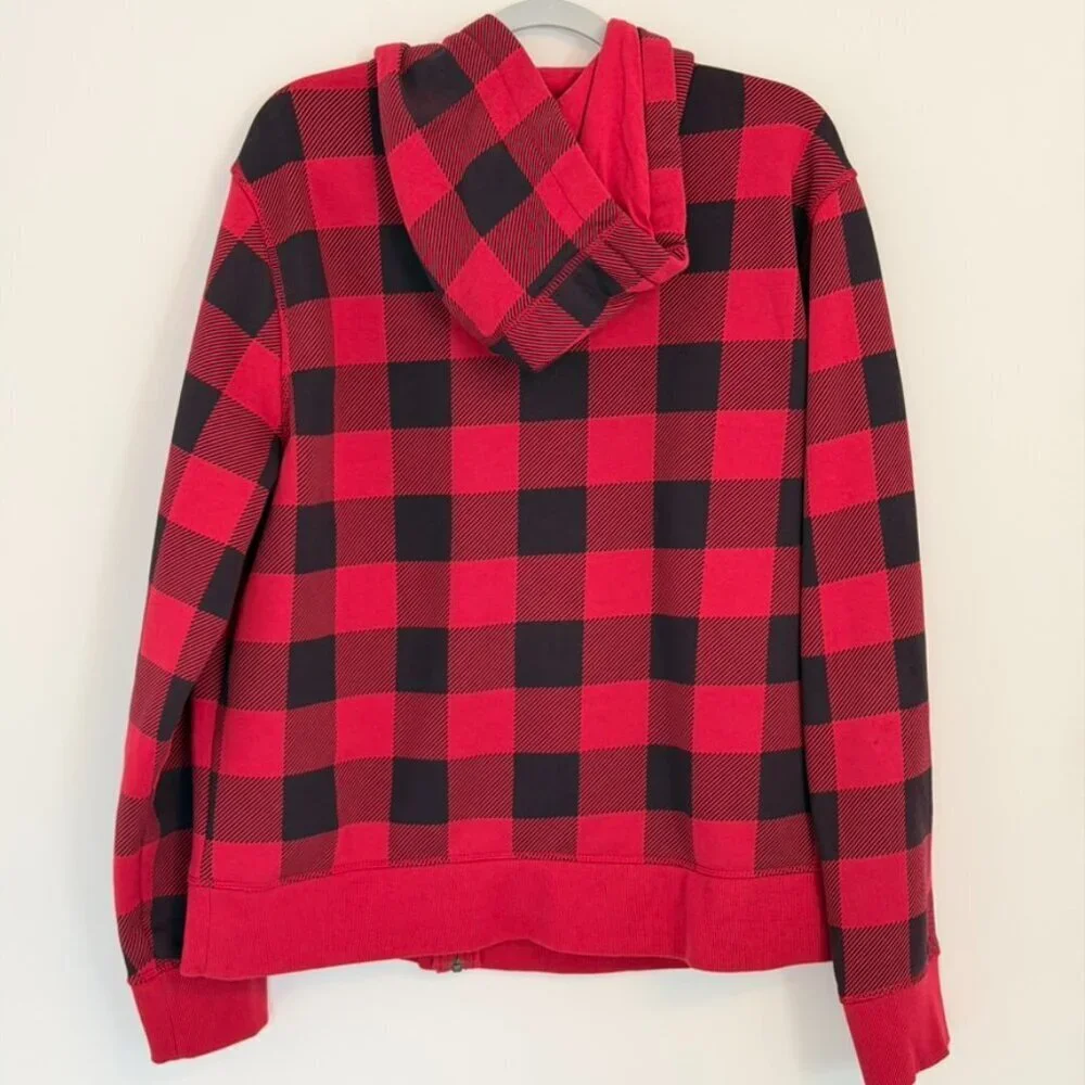 ❤️  Red & Black Buffalo Plaid Zip Hoodie (XL)